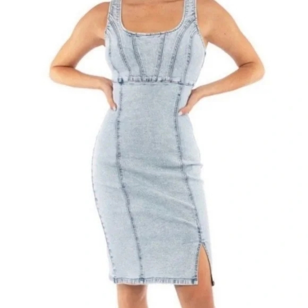 Stylish Denim Sleeveless Dress
